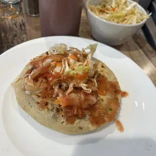 Bean and cheese pupusa was meh.