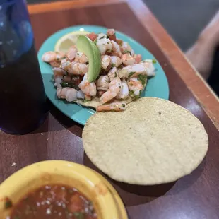 Shrimp tostada