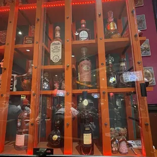Cute case with different alcohol bottles