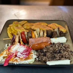 a plate of food on a table