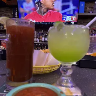 St Patrick&apos;s margarita and Michelada.
