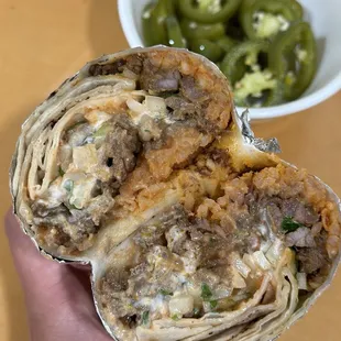 Burrito Carne w/ Homemade Pickled Jalapeños