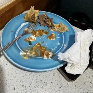 The is the beef fajitas she had to spit out.