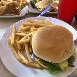 Cheeseburger and fries