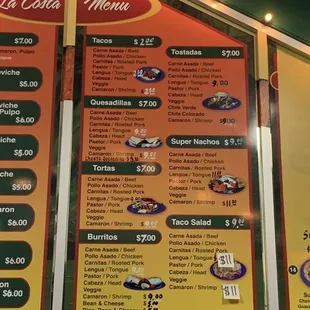 Updated menu
