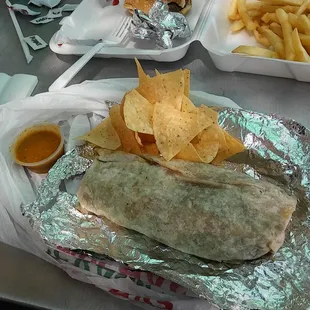 Bean and cheese with Carne Asada Burrito, super full now!! (And im a big guy)