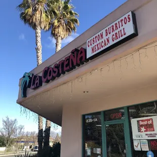 the front of the restaurant