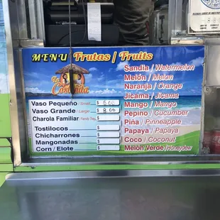 menu