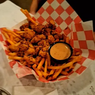 Gator nuggets and Cajun fries