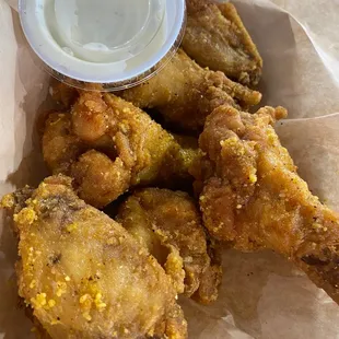 a basket of fried food