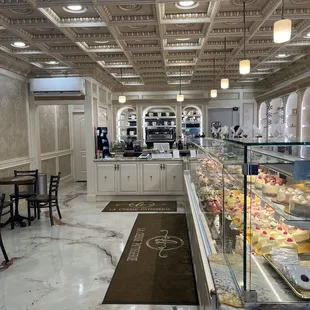the interior of a bakery