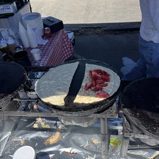 Caramel Crepe in the making