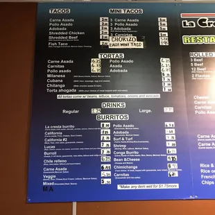 menu