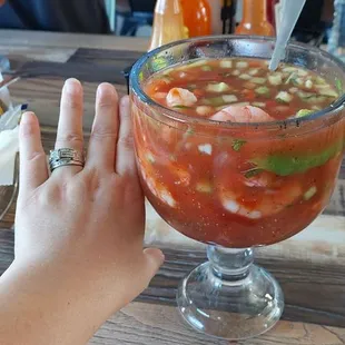 Large 32oz Shrimp Cocktail!! Bomb! Huge and full of shrimp!