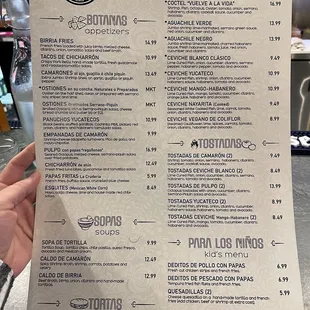 menu