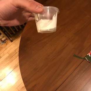 This is what you get for $3 *large* side sour cream. What a joke.