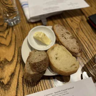 Assorted bread with salted butter