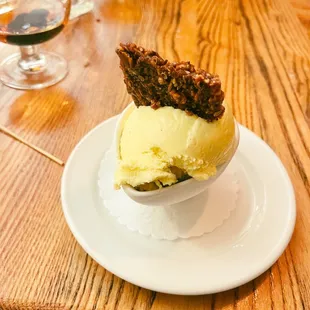 a dessert on a white plate