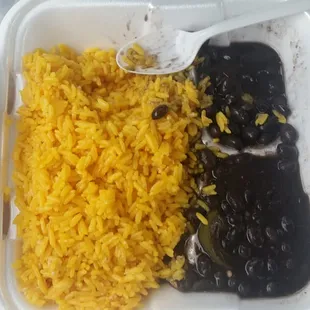 Absolutely killer rice and beans. I don't know how he flavors the rice but it's spot on.