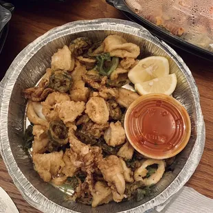 Fried Calamari. We added fried jalapeños.