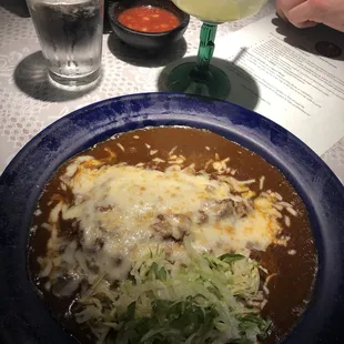 Shredded beef enchiladas