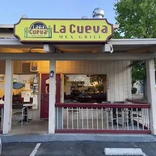 the front of the restaurant