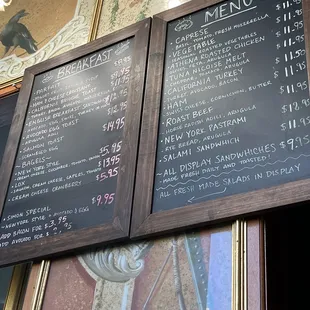 menus and prices