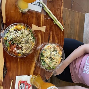 Sushi Freak poke bowls and Slice of Heffen beers