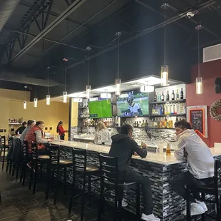 The larger of the two bars.