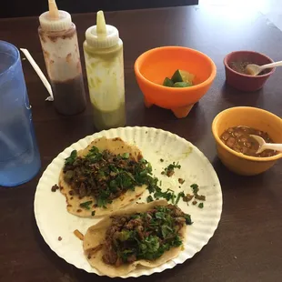 These are two tacos that are left out of five that they serve me. Five tacos for six dollars outstanding