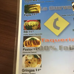 menu
