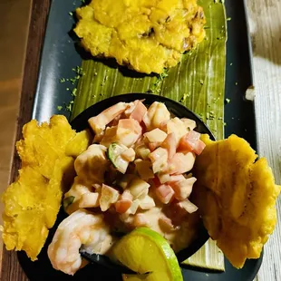 Shrimp Cocktail w/Green Plantains