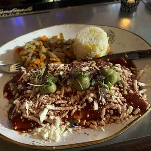 Beef Cheek Barbacoa Enchiladas