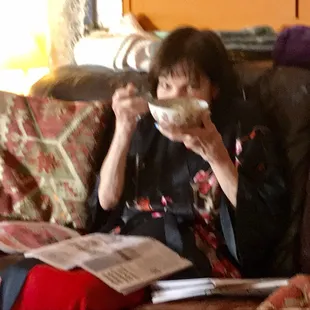San Francisco guest enjoying yogurt and granola