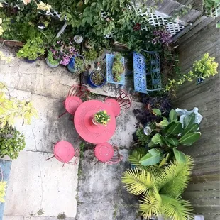 Overhead view of courtyard