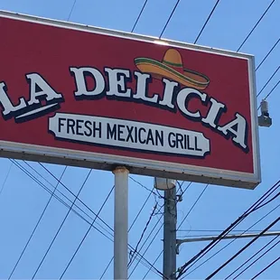 Look for the bright red sign.