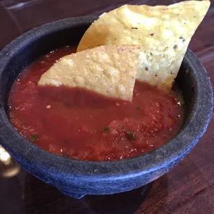 Sailing chips. Wonderful salsa.