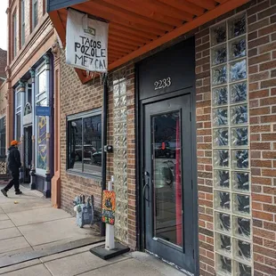 The front door of the restaurant