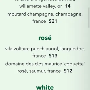 Wine menu - Feb 2024