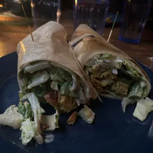 Vegan chicken Caesar wrap