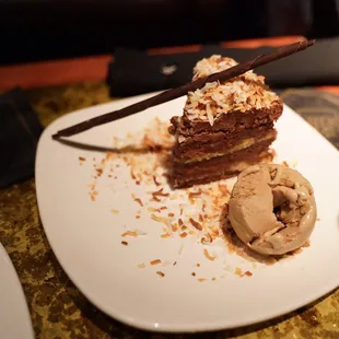 Malted German chocolate cake