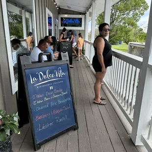 Special board outside by entrance