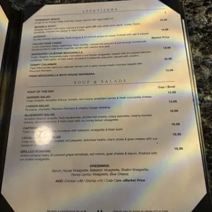 Appetizer Menu