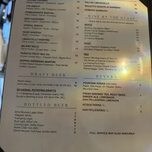 Cocktail Menu