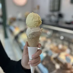 Mango and kinder bueno gelato