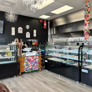 a man sitting in front of the counter