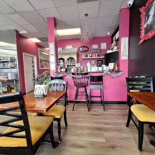 The small cafe has nice comfortable seating