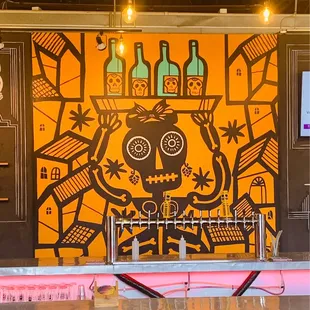 Great murals throughout the tap room