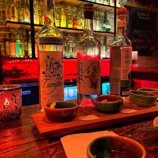 Mezcal flight