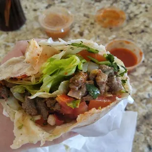 Interior of burrito